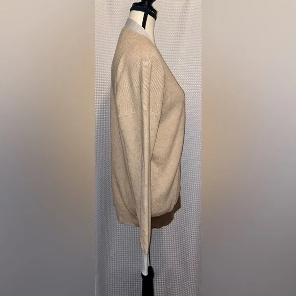 CYRUS‎ colorblock gray beige brown waffled buttoned Cardigan size Medium - Picture 10 of 13